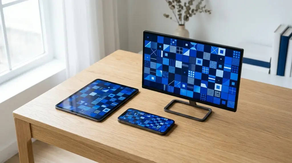 Un même abonnement IPTV lu sur un téléviseur, une tablette et un smartphone